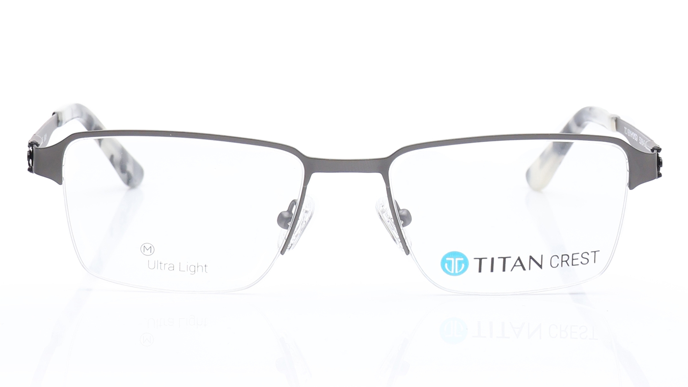 Image 1 of Grey Rectangle Eyeglasses for Men from Titan Available at Titan Eye+