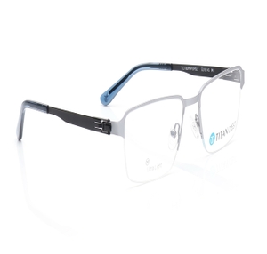 Image 2 of Silver Rectangle Eyeglasses for Men from Titan Available at Titan Eye+