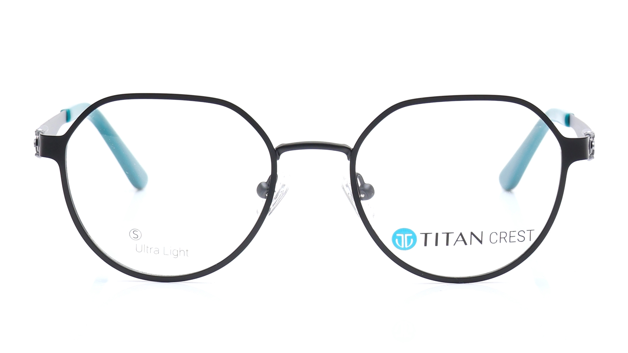 Image 1 of Black Geometric Eyeglasses for Men and Women from Titan Available at Titan Eye+