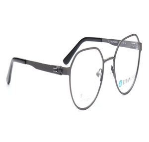 Image 2 of Grey Geometric Eyeglasses for Men and Women from Titan Available at Titan Eye+