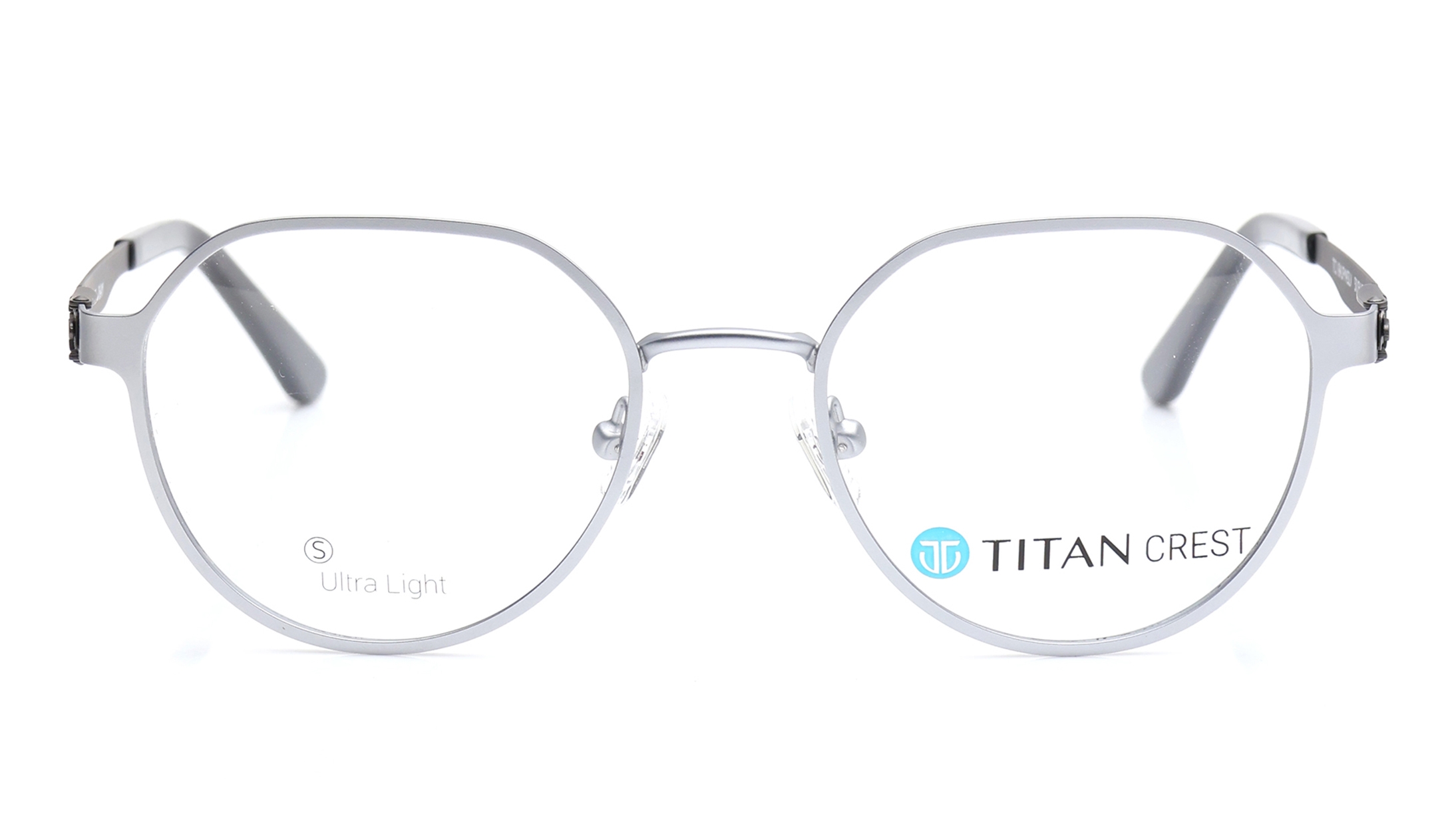 Image 1 of Silver Geometric Eyeglasses for Men and Women from Titan Available at Titan Eye+