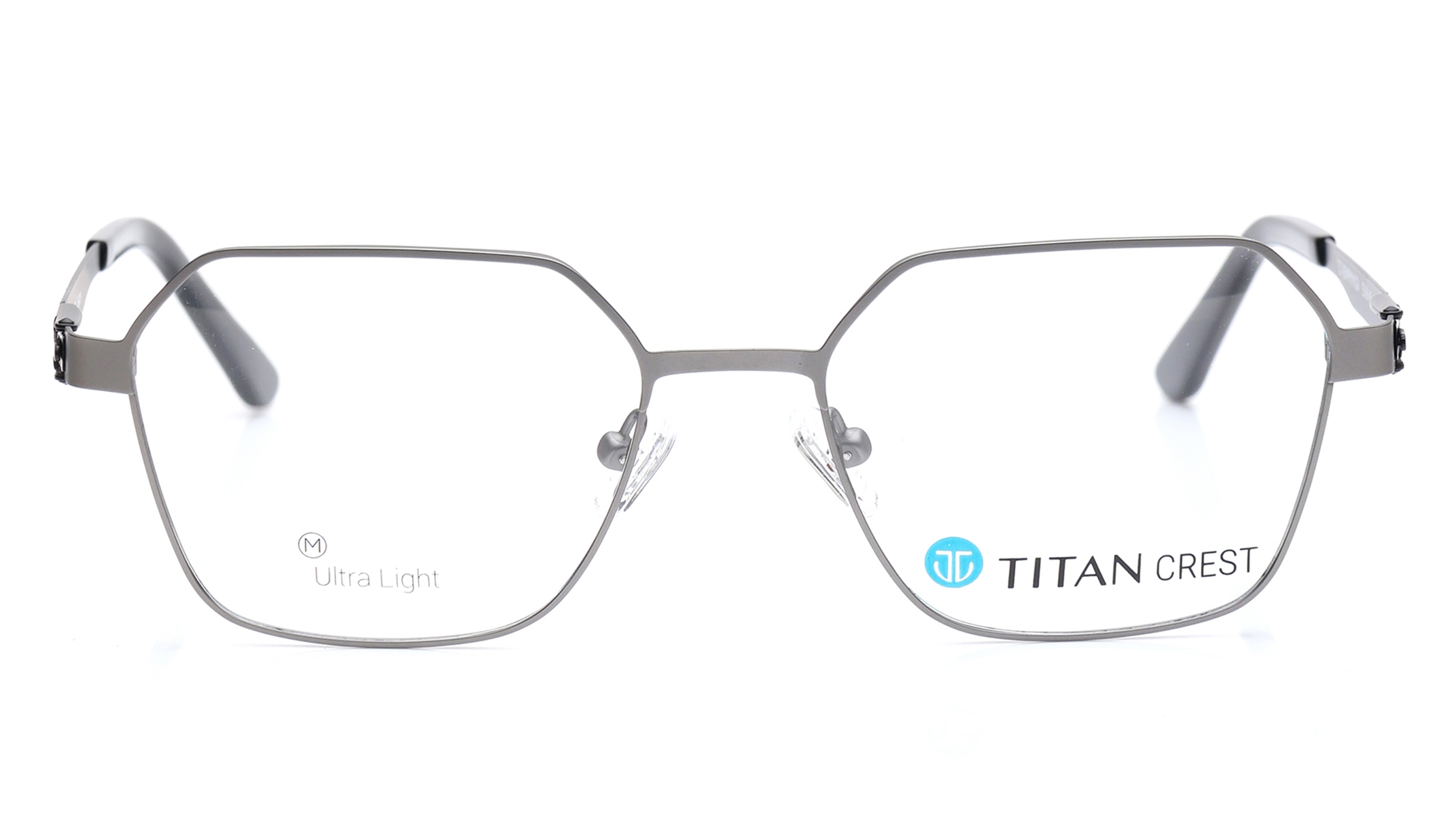 Image 1 of Grey Geometric Eyeglasses for Women from Titan Available at Titan Eye+
