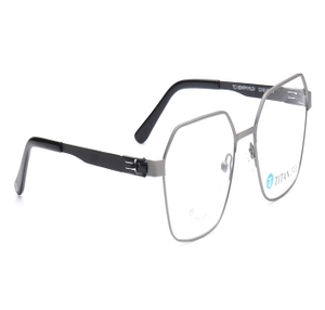Image 2 of Grey Geometric Eyeglasses for Women from Titan Available at Titan Eye+