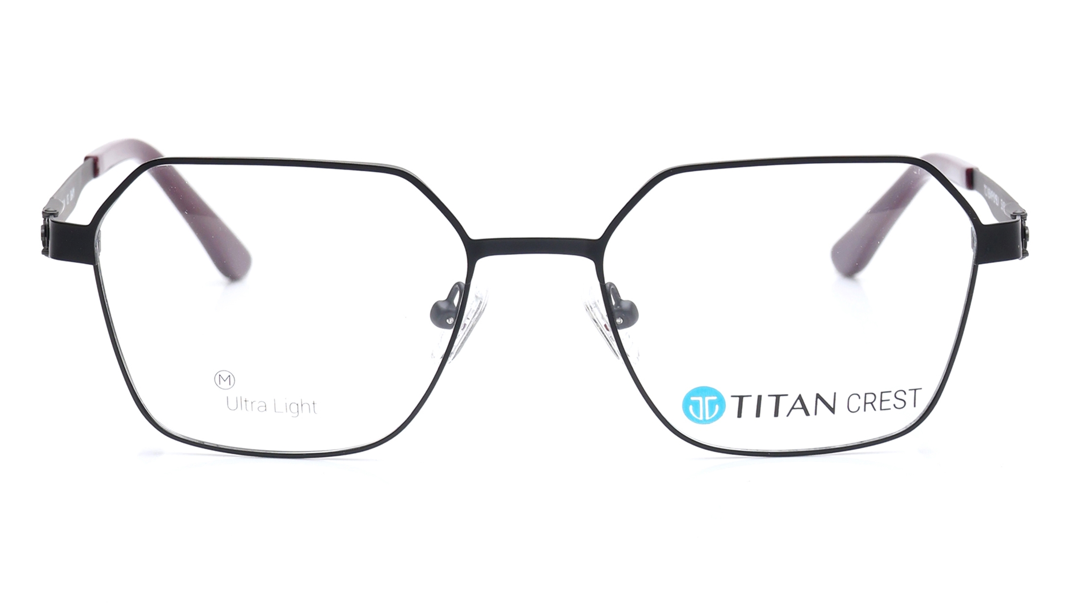 Image 1 of Black Geometric Eyeglasses for Women from Titan Available at Titan Eye+