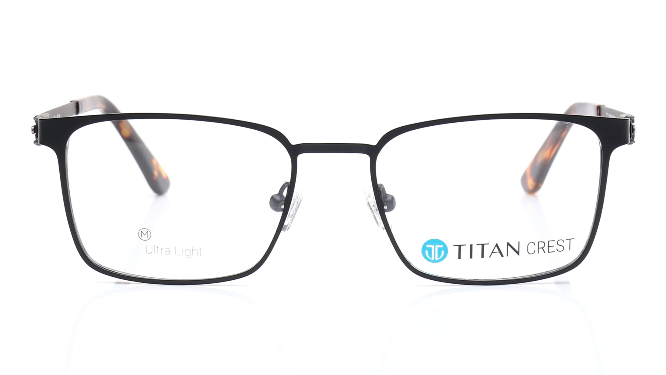 Image 1 of Black Rectangle Eyeglasses for Men from Titan Available at Titan Eye+