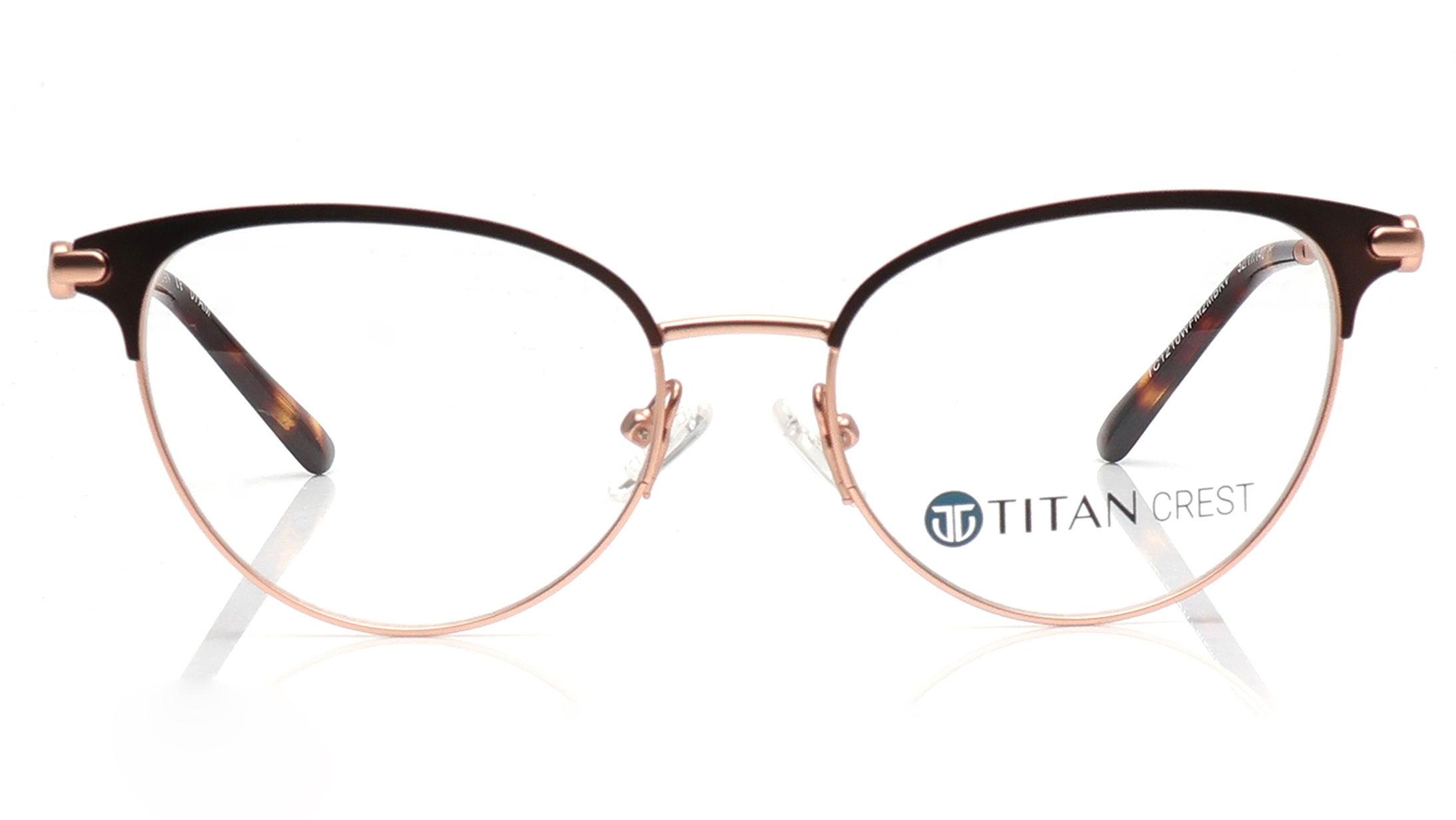 Image 1 of Brown CatEye Eyeglasses for Women from Titan Available at Titan Eye+