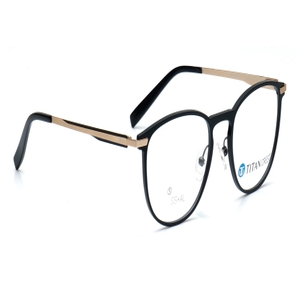 Image 2 of Black Round Eyeglasses for Men and Women from Titan Available at Titan Eye+