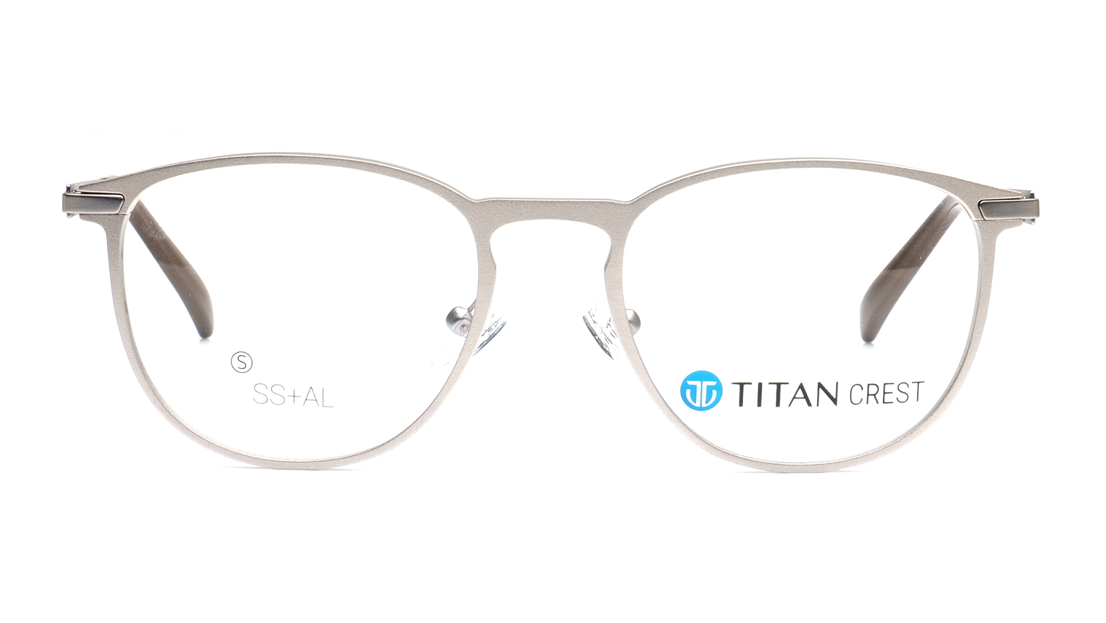 Image 1 of Silver Round Eyeglasses for Men and Women from Titan Available at Titan Eye+