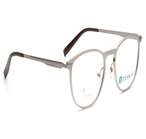 Image 2 of Silver Round Eyeglasses for Men and Women from Titan Available at Titan Eye+