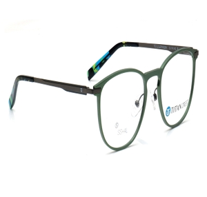Image 2 of Green Round Eyeglasses for Men and Women from Titan Available at Titan Eye+