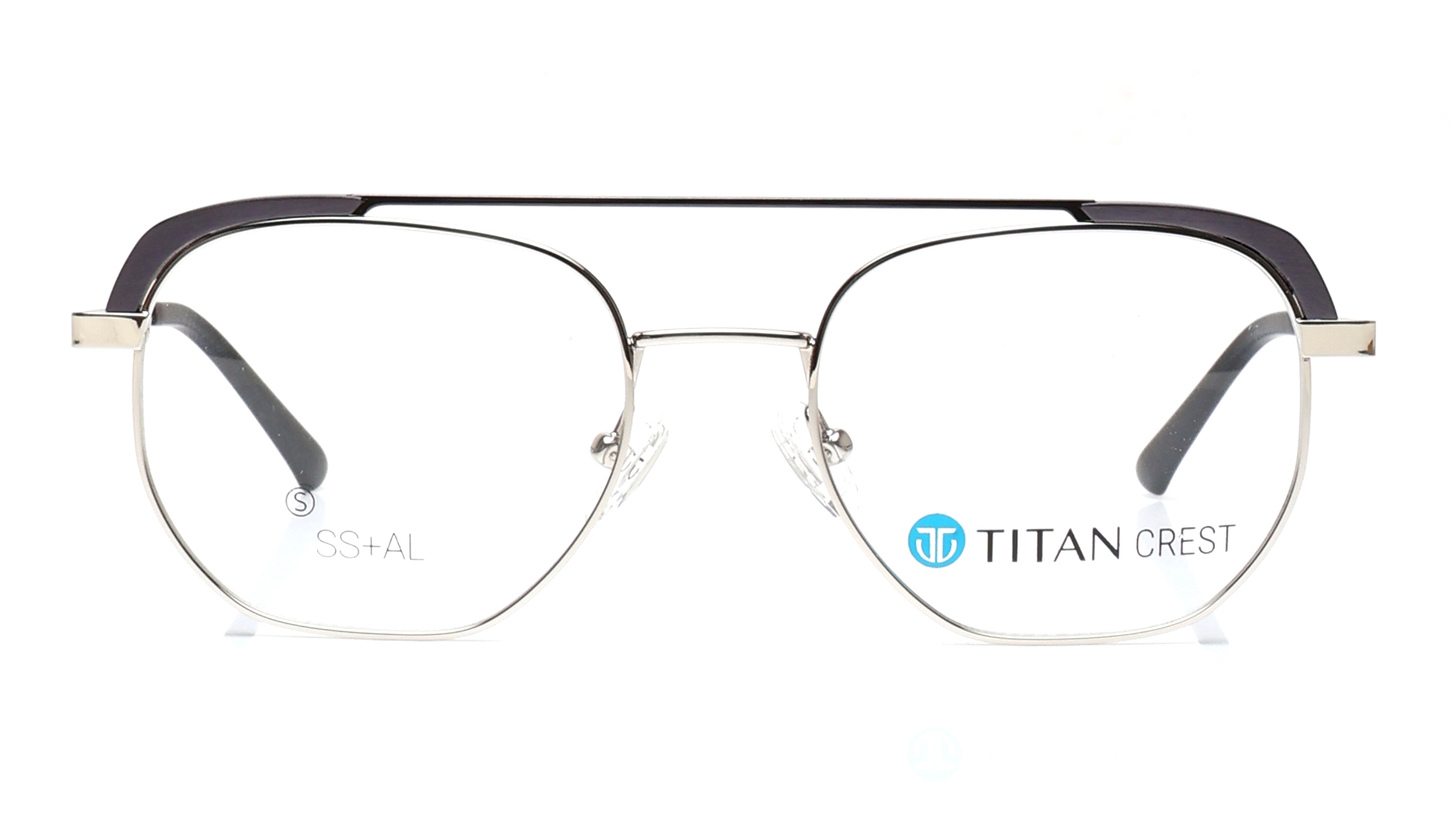 Image 1 of Silver Navigator Eyeglasses for Men from Titan Available at Titan Eye+