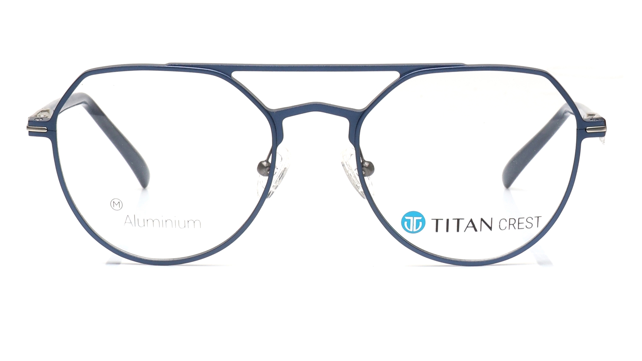 Image 1 of Blue Aviator Eyeglasses for Men from Titan Available at Titan Eye+