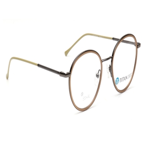 Image 2 of Brown Round Eyeglasses for Men and Women from Titan Available at Titan Eye+