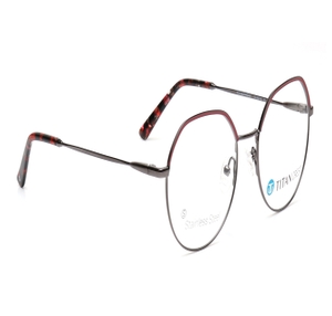 Image 2 of Maroon Round Eyeglasses for Men and Women from Titan Available at Titan Eye+