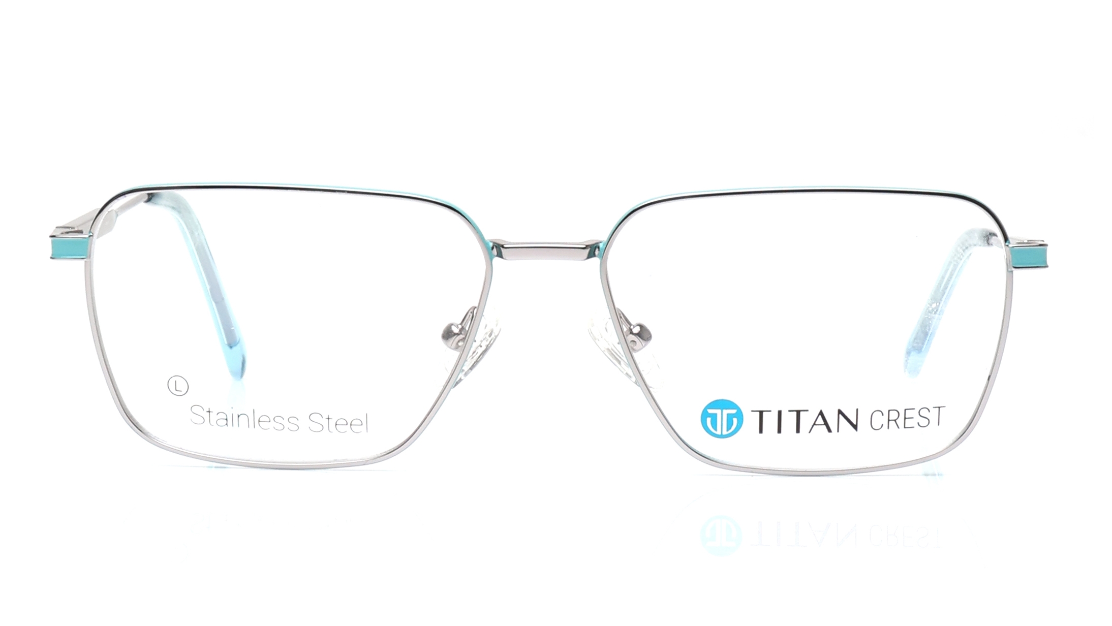 Image 1 of Gun Metal Square Eyeglasses for Men from Titan Available at Titan Eye+