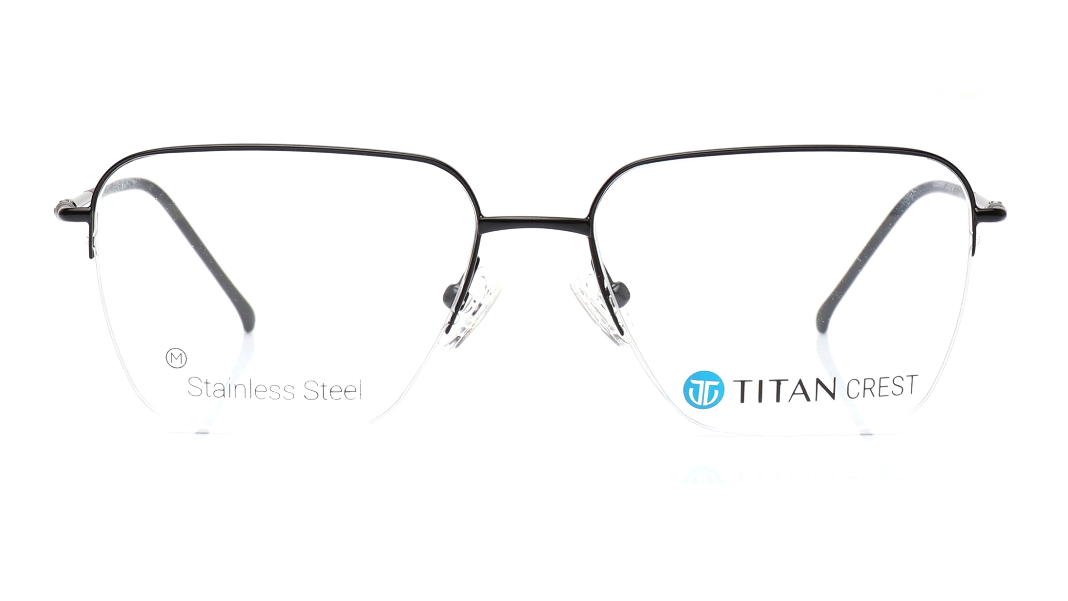 Image 1 of Black Square Eyeglasses for Men from Titan Available at Titan Eye+