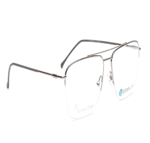 Image 2 of Silver Rectangle Eyeglasses for Men from Titan Available at Titan Eye+