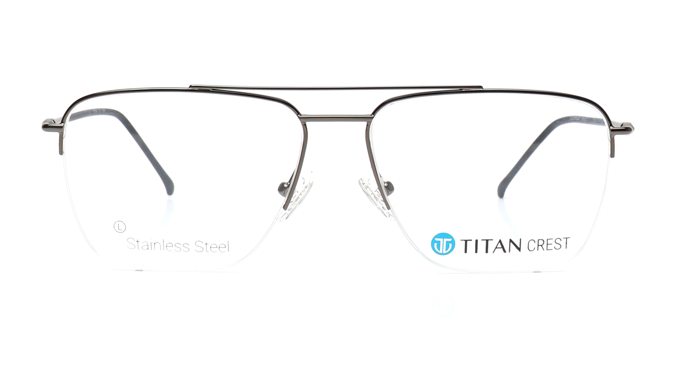 Image 1 of Gun Metal Navigator Eyeglasses for Men from Titan Available at Titan Eye+
