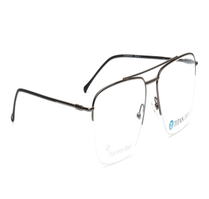 Image 2 of Gun Metal Navigator Eyeglasses for Men from Titan Available at Titan Eye+