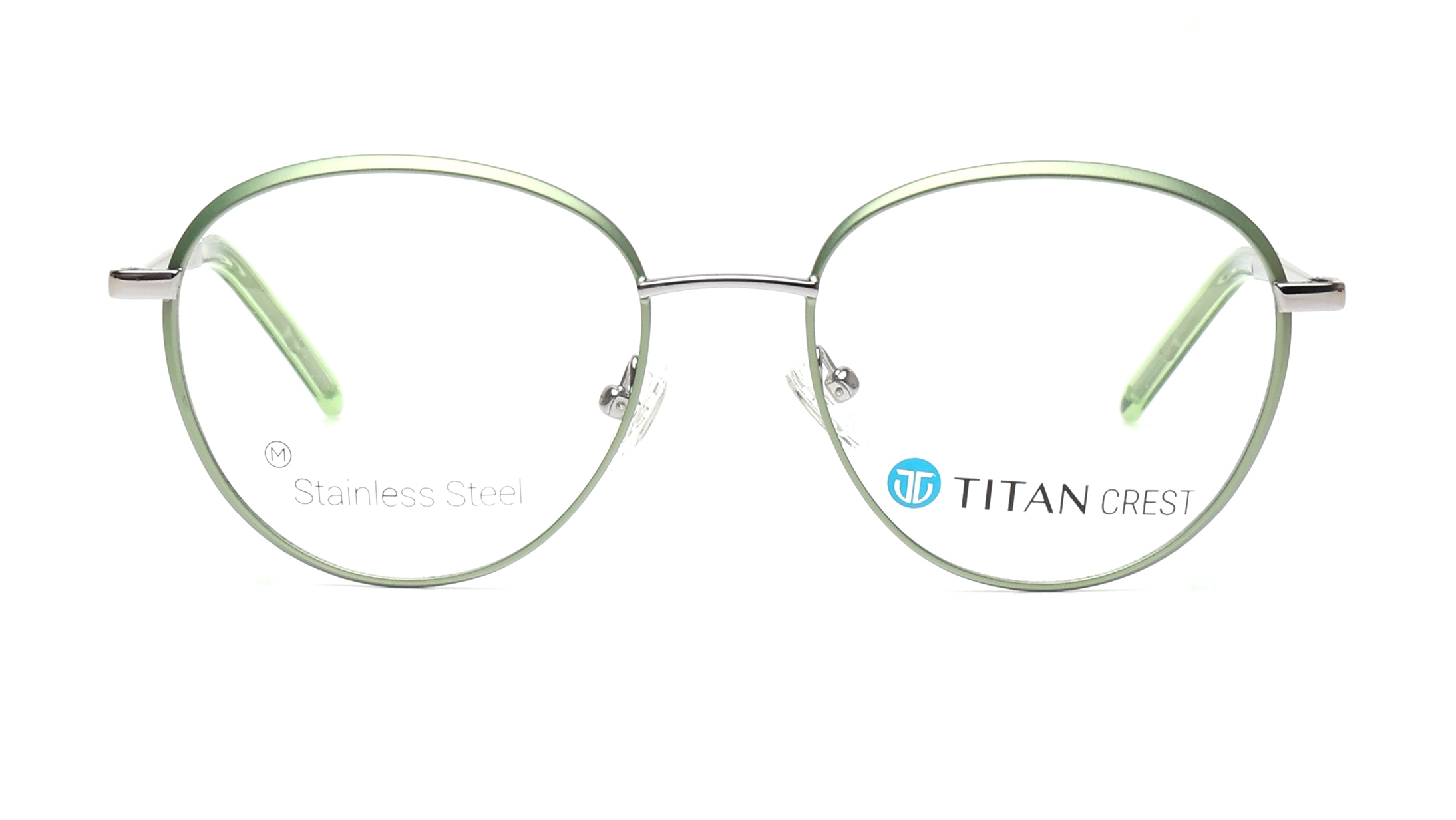 Image 1 of Green Round Eyeglasses for Men and Women from Titan Available at Titan Eye+