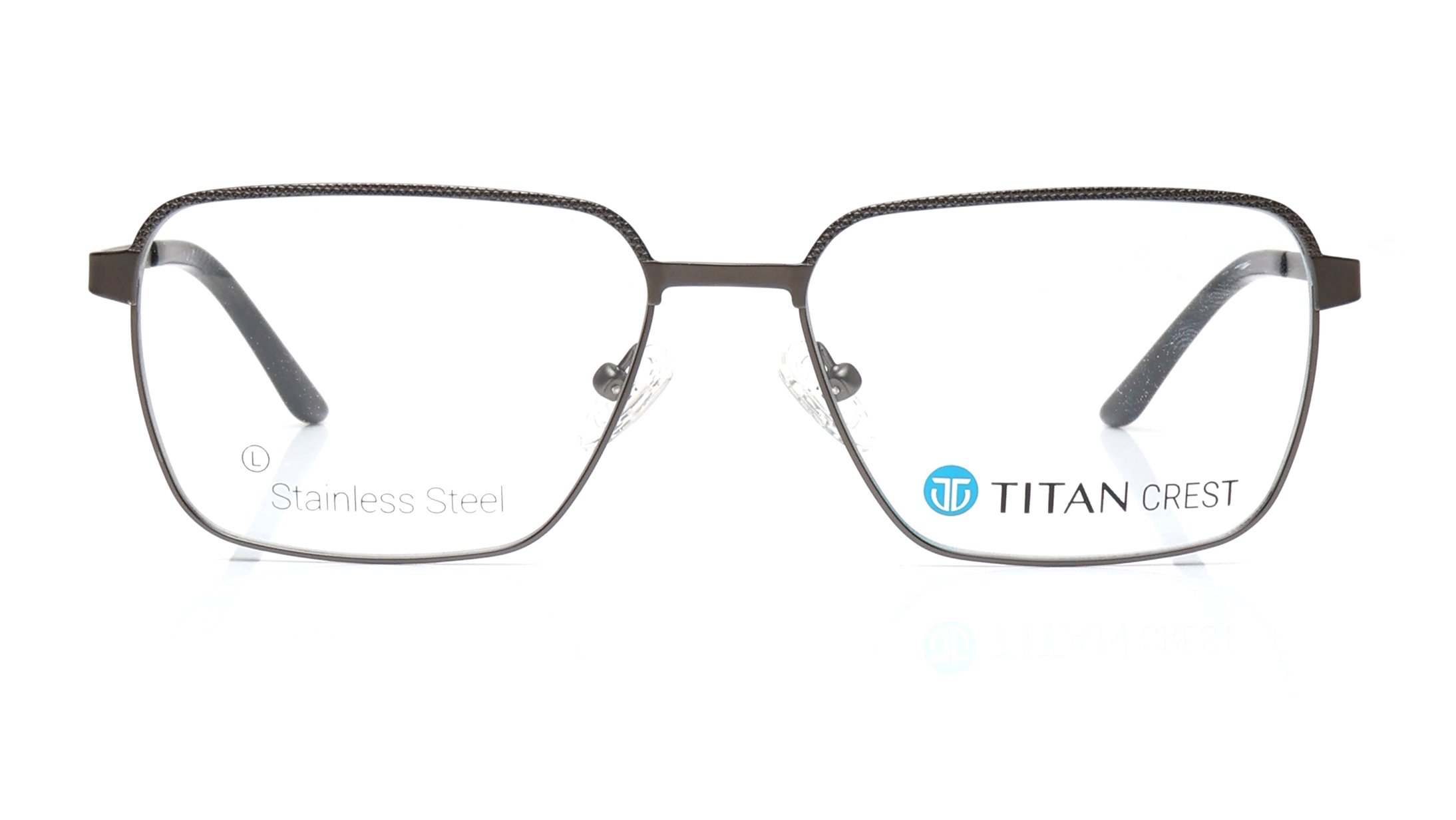 Image 1 of Black Square Eyeglasses for Men from Titan Available at Titan Eye+