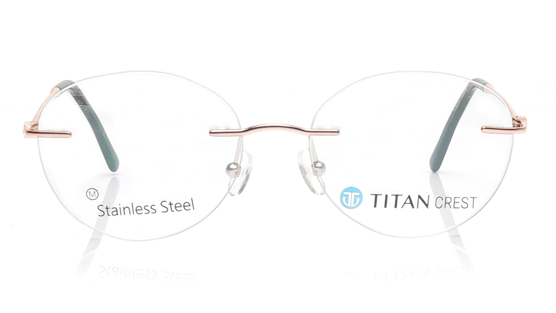 Image 1 of Rose Gold Round Eyeglasses for Women from Titan Available at Titan Eye+