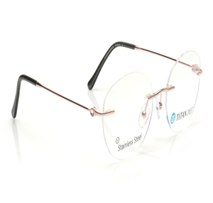 Image 2 of Rose Gold Round Eyeglasses for Women from Titan Available at Titan Eye+