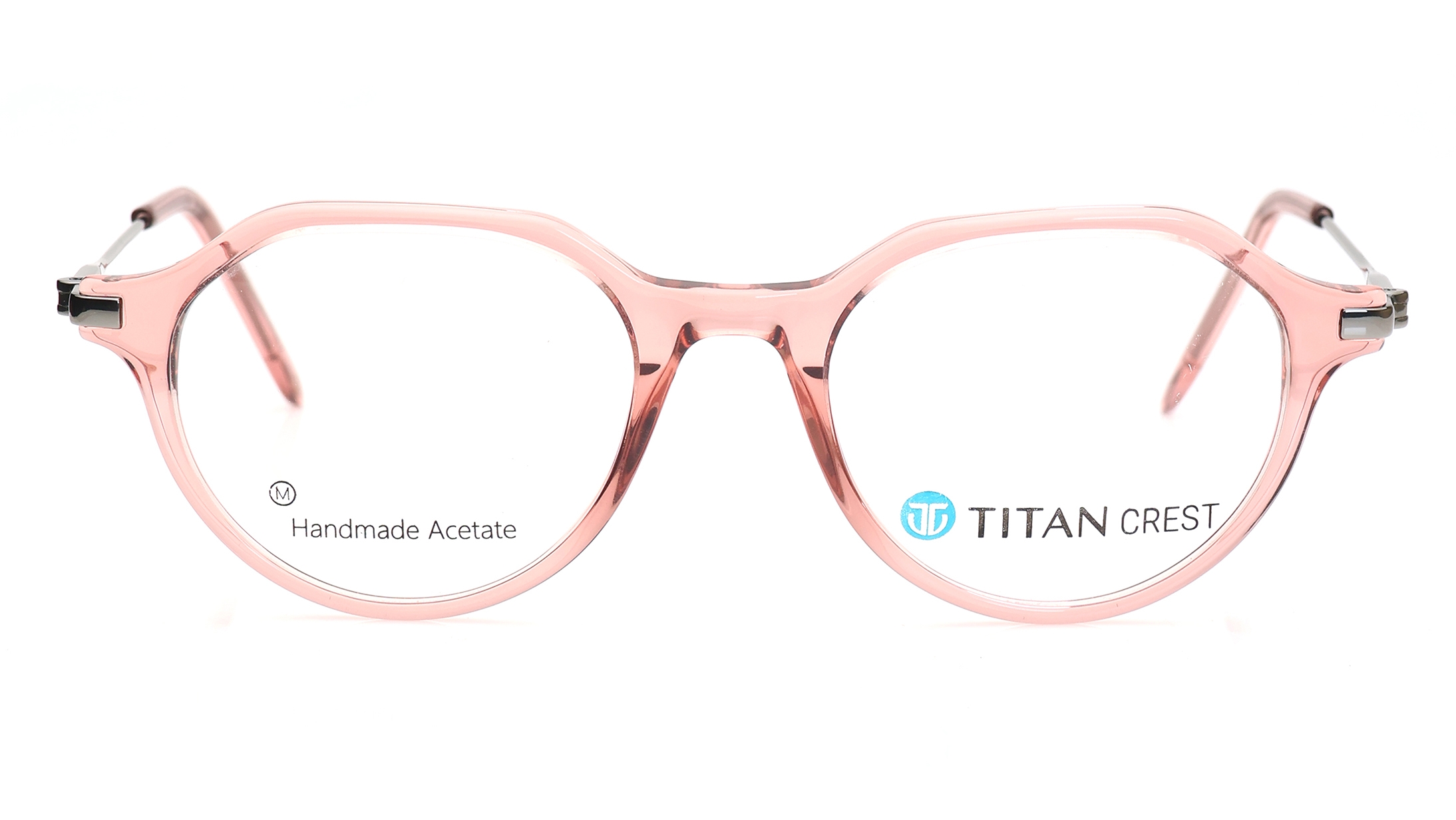 Image 1 of Pink Geometric Eyeglasses for Men and Women from Titan Available at Titan Eye+