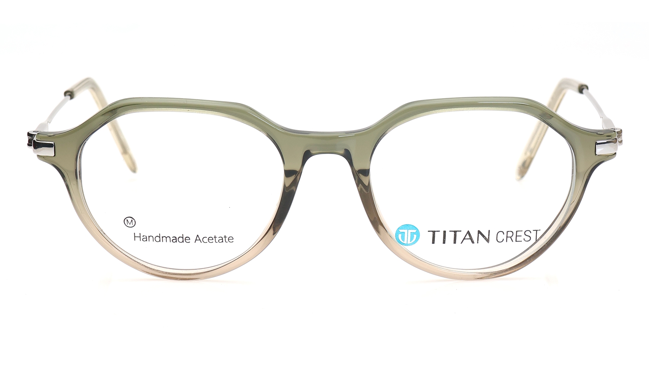 Image 1 of Olive Oval Eyeglasses for Men and Women from Titan Available at Titan Eye+
