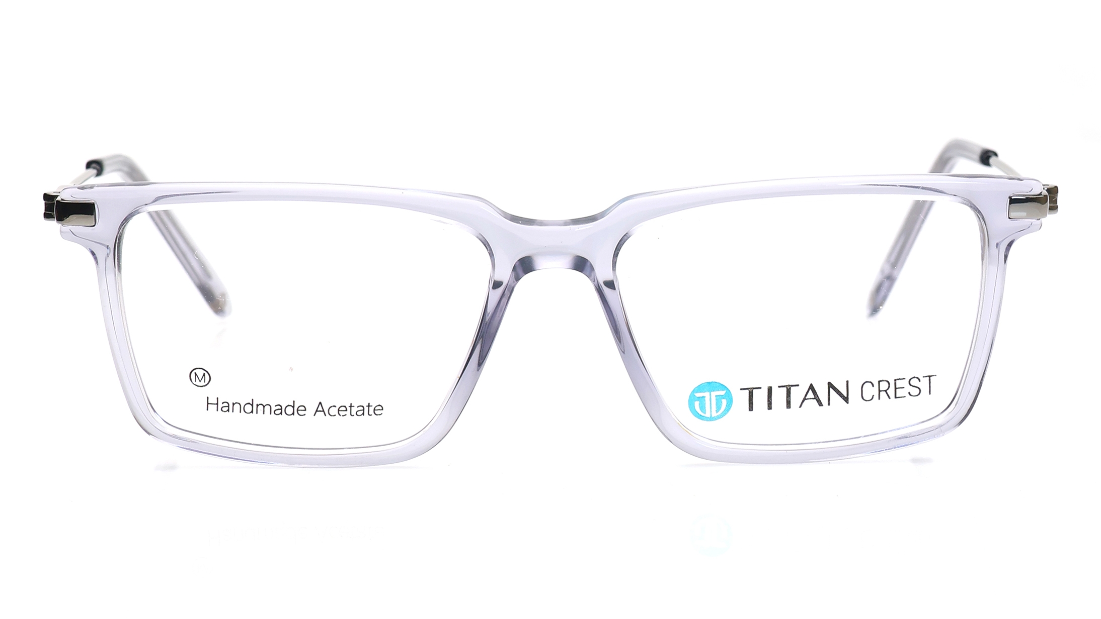 Image 1 of Grey Square Eyeglasses for Men from Titan Available at Titan Eye+
