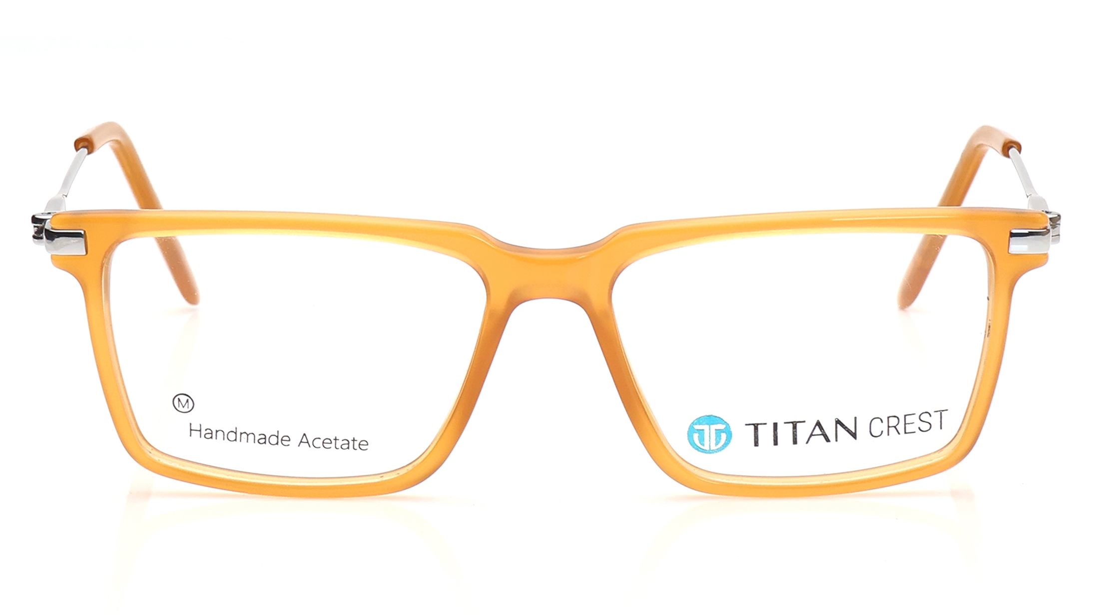 Image 1 of Orange Square Eyeglasses for Men from Titan Available at Titan Eye+