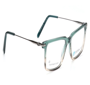Image 2 of Green Square Eyeglasses for Men from Titan Available at Titan Eye+