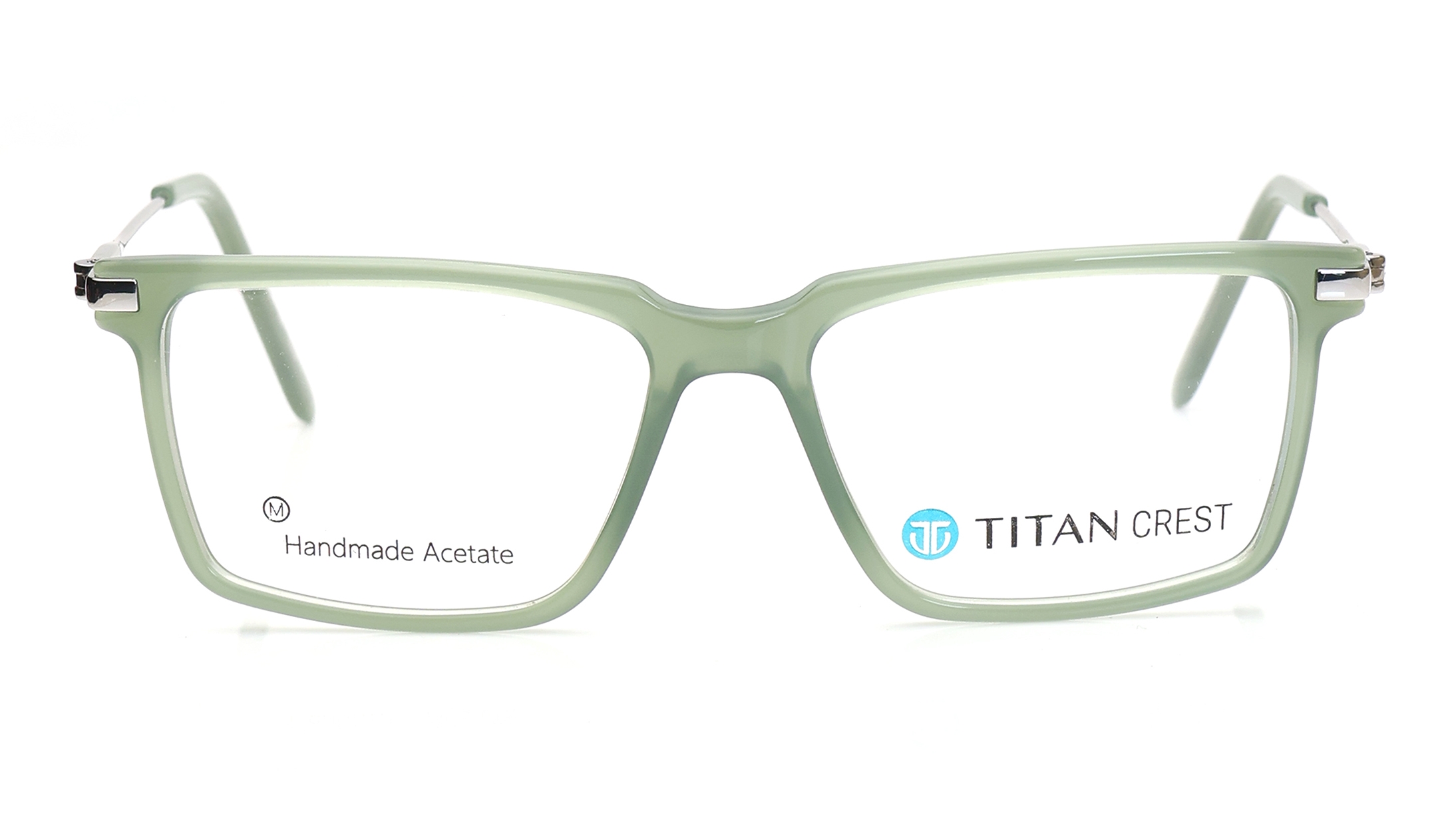 Image 1 of Green Square Eyeglasses for Men from Titan Available at Titan Eye+