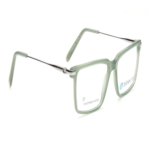 Image 2 of Green Square Eyeglasses for Men from Titan Available at Titan Eye+