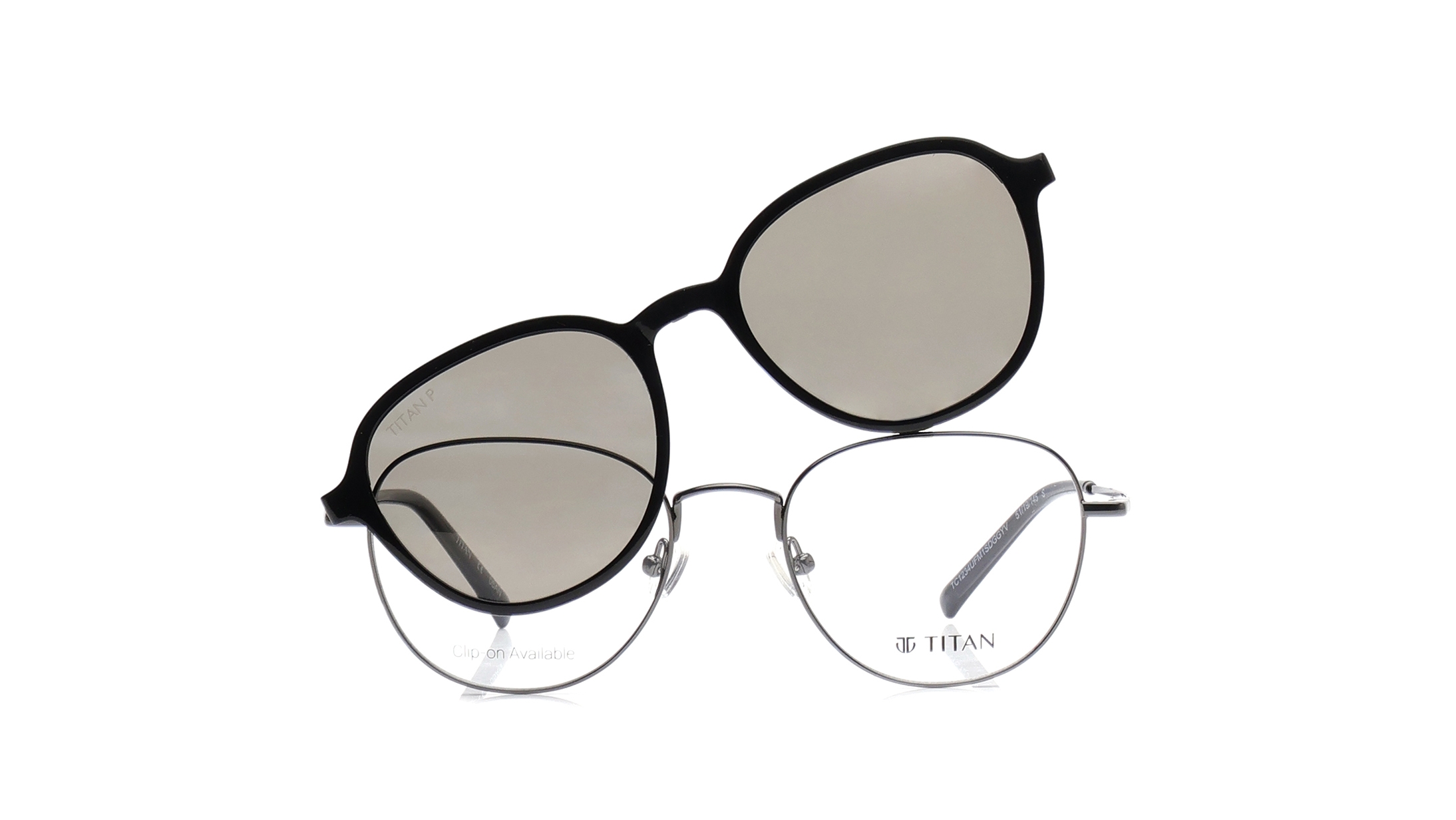 Image 1 of Silver Oval Eyeglasses for Men and Women from Titan Available at Titan Eye+