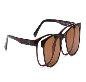 Image 2 of Brown Square Eyeglasses for Men and Women from Titan Available at Titan Eye+