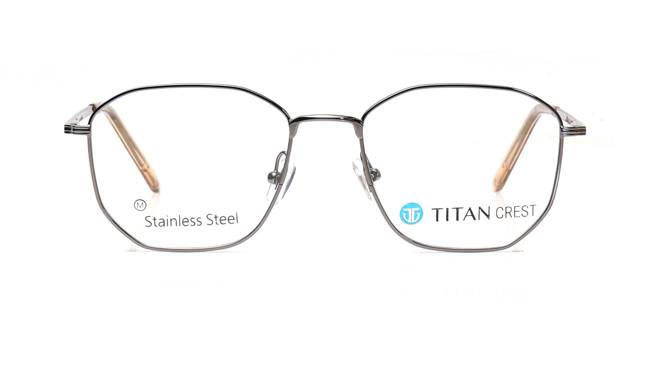 Image 1 of Black Geometric Eyeglasses for Men from Titan Available at Titan Eye+