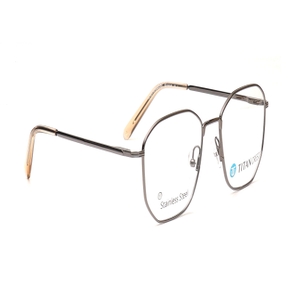 Image 2 of Black Geometric Eyeglasses for Men from Titan Available at Titan Eye+