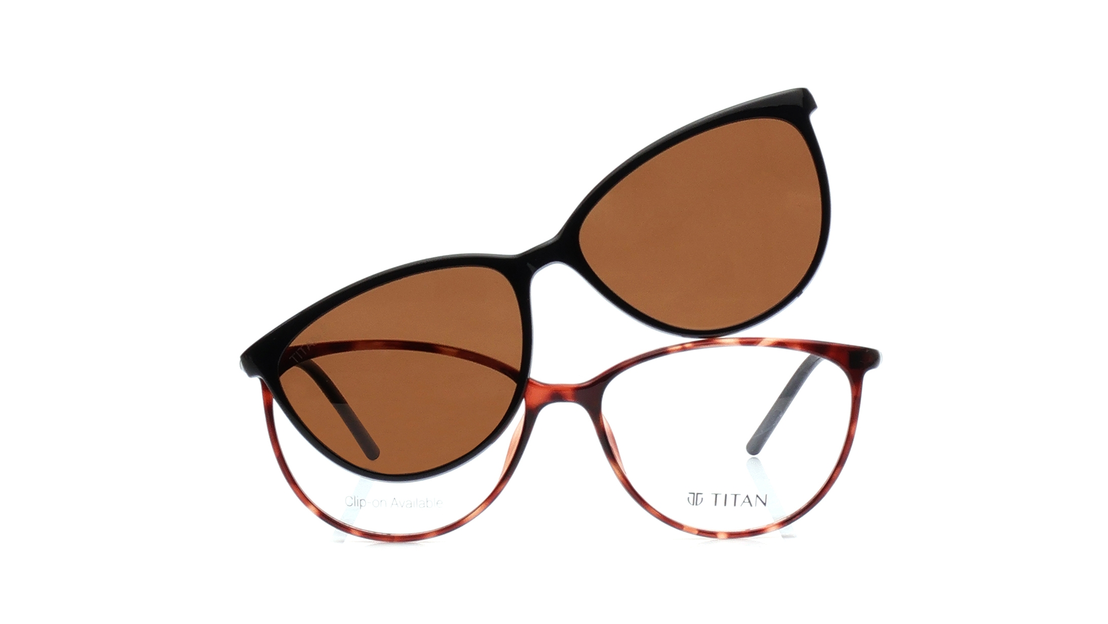 Image 1 of Brown CatEye Eyeglasses for Men and Women from Titan Available at Titan Eye+