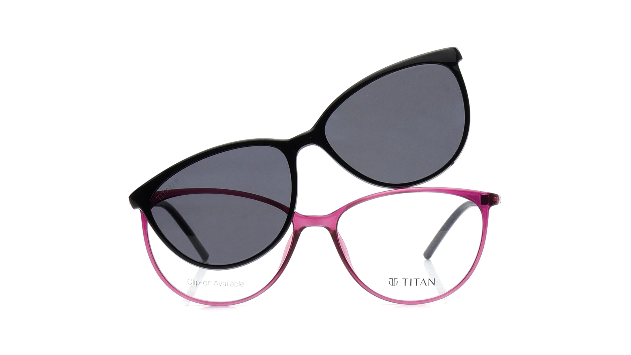 Image 1 of Pink CatEye Eyeglasses for Men and Women from Titan Available at Titan Eye+
