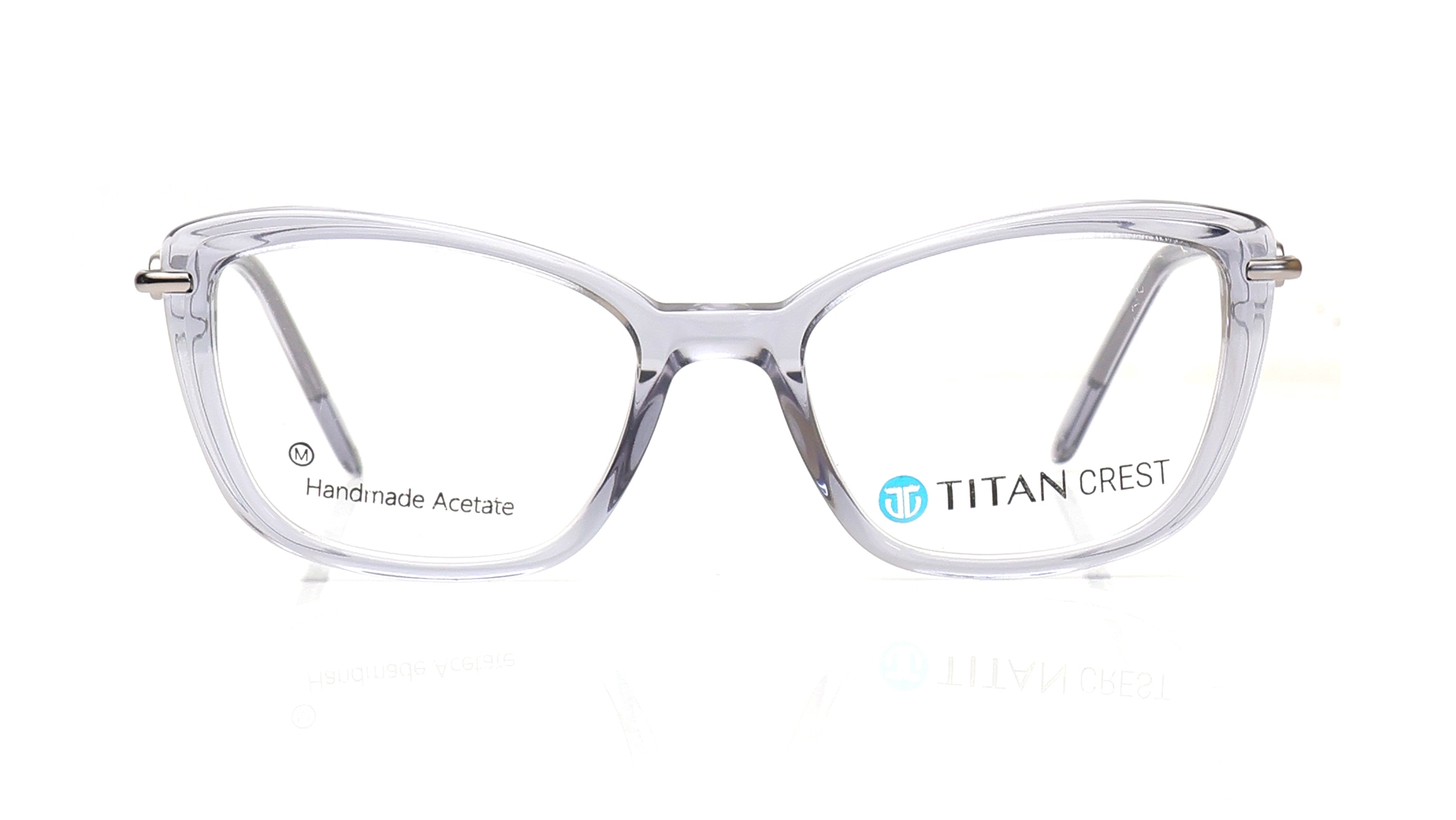 Image 1 of Grey CatEye Eyeglasses for Women from Titan Available at Titan Eye+
