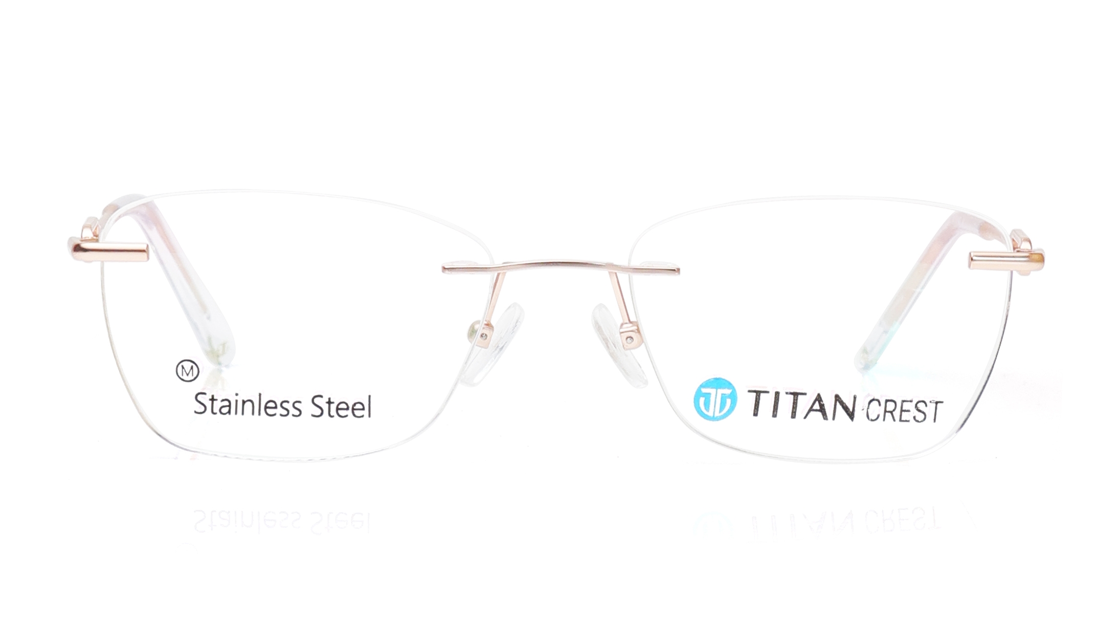 Image 1 of Rose Gold CatEye Eyeglasses for Women from Titan Available at Titan Eye+