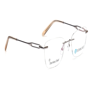 Image 2 of Silver CatEye Eyeglasses for Women from Titan Available at Titan Eye+