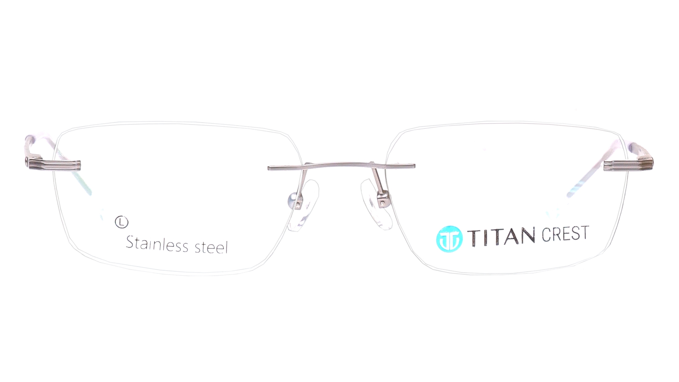 Image 1 of Grey Rectangle Eyeglasses for Men and Women from Titan Available at Titan Eye+