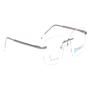 Image 2 of Grey Rectangle Eyeglasses for Men and Women from Titan Available at Titan Eye+