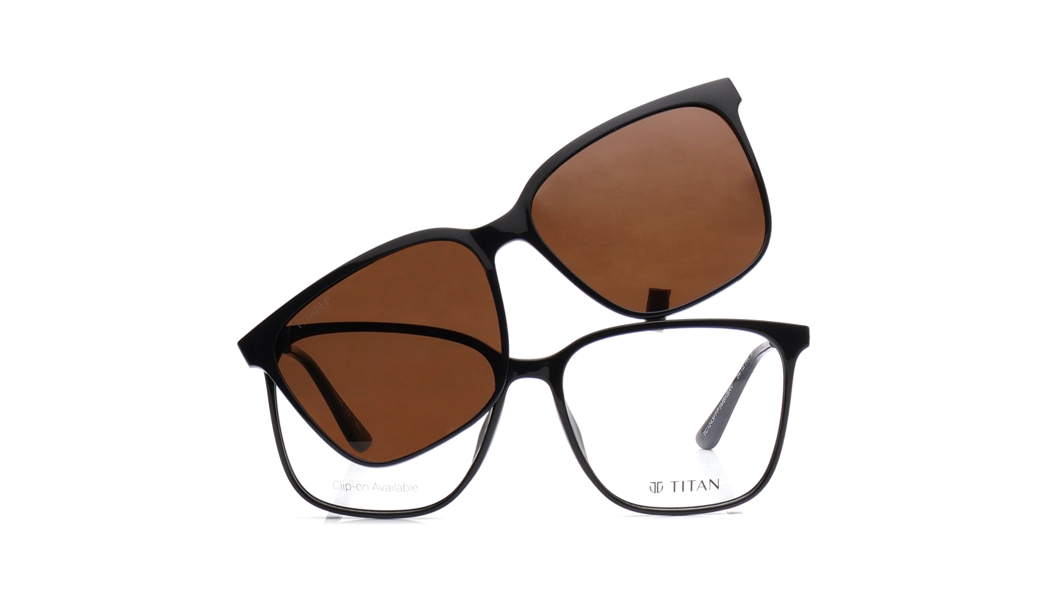 Image 1 of Black Square Eyeglasses for Women from Titan Available at Titan Eye+