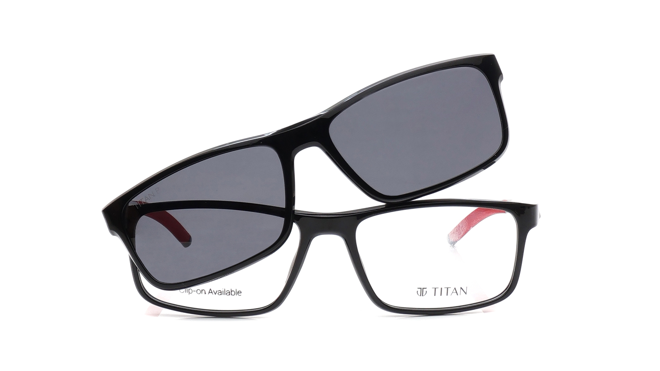 Image 1 of Black Rectangle Eyeglasses for Women from Titan Available at Titan Eye+