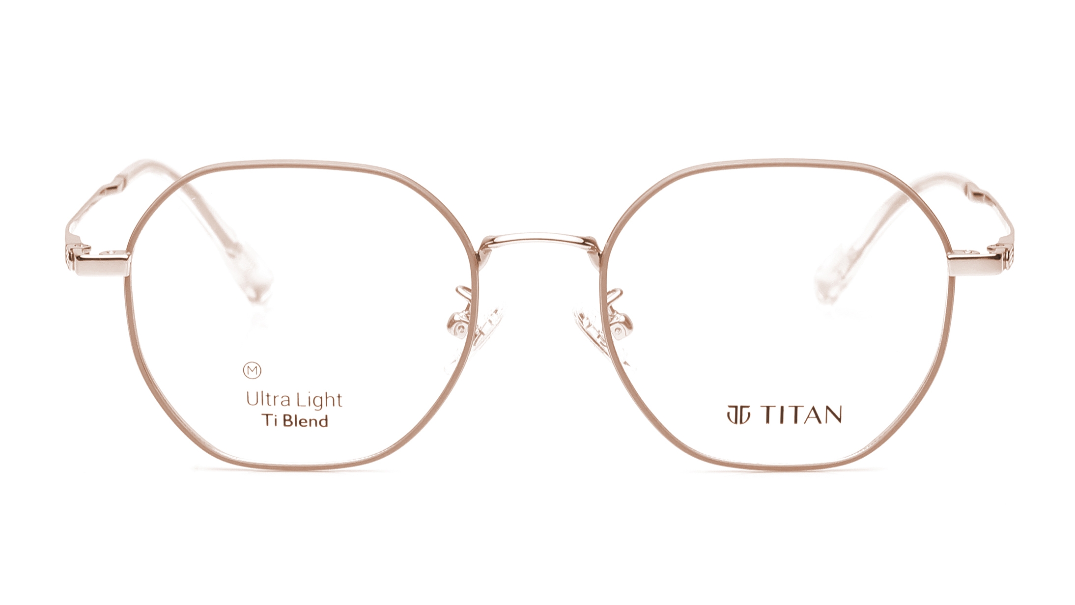 Image 1 of Pink Geometric Eyeglasses for Men and Women from Titan Available at Titan Eye+