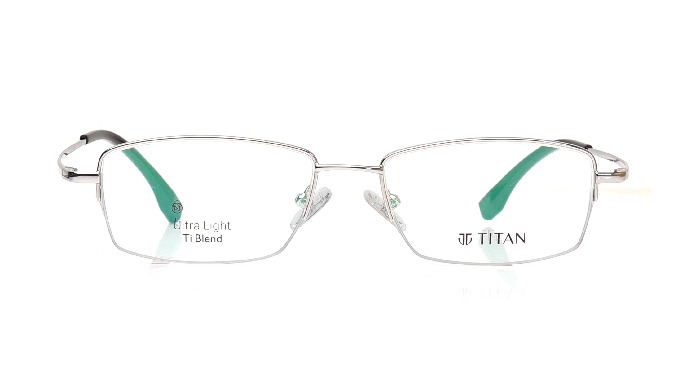 Image 1 of Silver Rectangle Eyeglasses for Men and Women from Titan Available at Titan Eye+