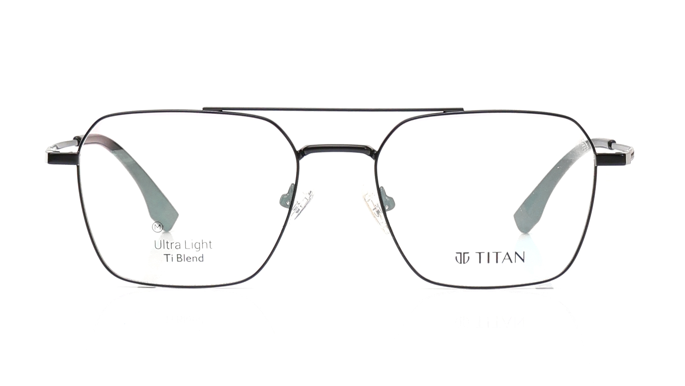 Image 1 of Black Aviator Eyeglasses for Men from Titan Available at Titan Eye+